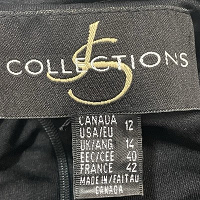 JS Collections Grey Metallic Fit & Flare Short Sleeve Prom Evening Dress Size 12