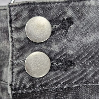 Soft Surroundings Grey Tie Dye Embroidered Rhinestone High Rise Jeans 18 (38x29)