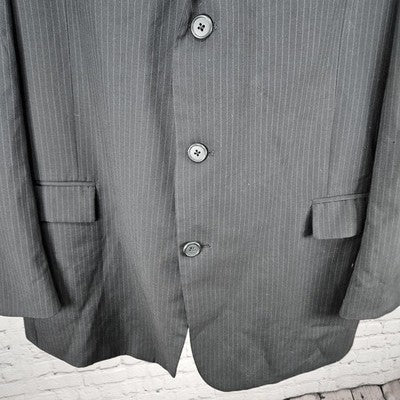 Tommy Hilfiger Black Wool Cashmere 3 Button Vented Notch Blazer Sport Coat 46R