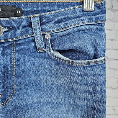 Hudson Blue Denim Krista Super Skinny Low Rise Medium Wash Jeans 24 (24x29)
