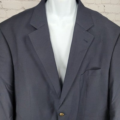 GS Perfect Fit Navy Stretch 2 Button Vented Notch Blazer Sport Coat Size 50R