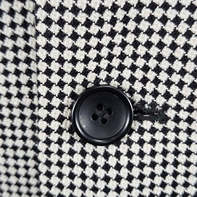 VTG Brandini Black Ivory Check 2 Button Ventless Notch Blazer Sport Coat 40