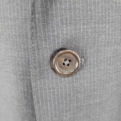 Massimo Dutti Black Super 130's Wool Pinstriped Notch Blazer Sport Coat Size 46