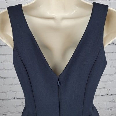 Ali Ro Navy Ponte Stretch Pleated Sweetheart Sleeveless Mini A-Line Dress 2