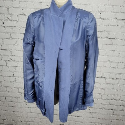 VTG Benchley Ltd Blue Linen Blend 3 Button Notch Blazer Suit Jacket USA Size 8T