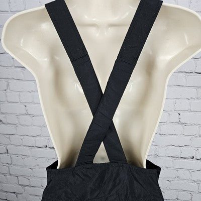VTG Columbia Black Insulated Zip Snow Ski Winter Bib Pants Medium (28x28) *tear