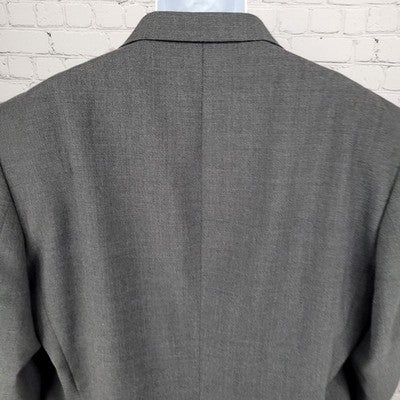 Stafford Grey Worsted Wool Blend 2 Button Notch Blazer Sport Coat Size 48R
