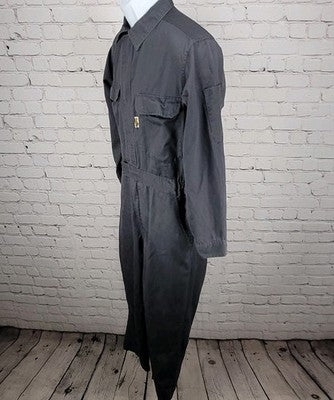 VTG Highparm Grey Long Sleeve Zip Utility Workwear Coveralls Medium M