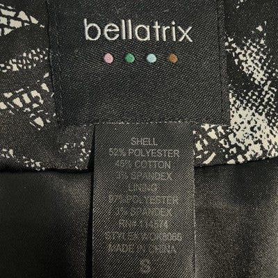 Bellatrix Black Lace Printed Lightweight Stretch Blazer Jacket Small S *buttons