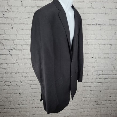 Bachrach Black 100% Wool Modern Fit 2 Button Double Vented Notch Blazer Size 42L
