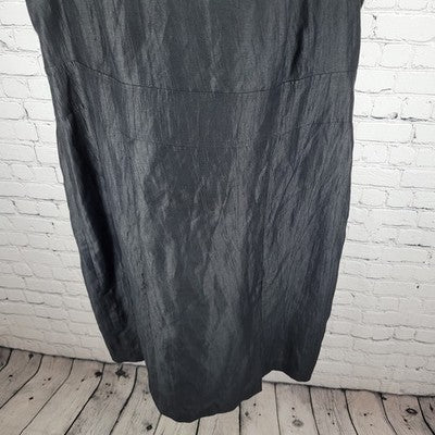 Gerry Weber Black Short Sleeve Side Slit Lined Zipped Sheath Dress Size Large L