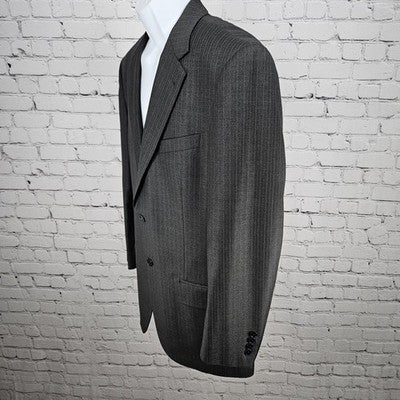 Joseph Abboud Black Label Grey 100% Wool 2 Button Blazer Sport Coat USA 40R