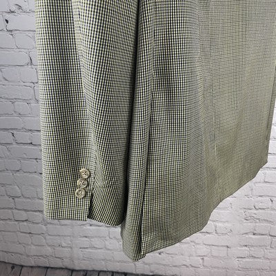 VTG Just Men’s Yellow & Blue Houndstooth 2 Button Blazer Sport Coat Size 44L