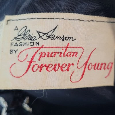 VTG Gloria Swanson Puritan Forever Young Fashion Black Sequin Top Size Small S