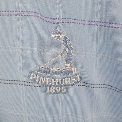 Putter Boy Pinehurst 1895 Blue Striped Performance Golf Polo Shirt Size Large L