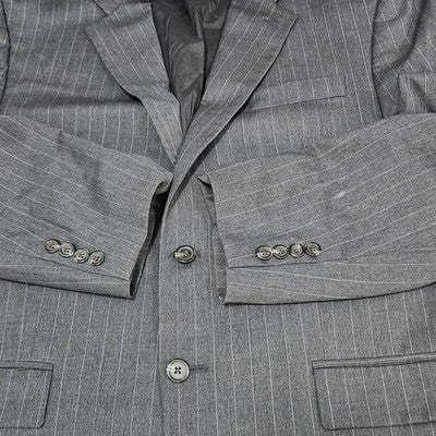VTG Lauren Ralph Lauren Grey 100% Wool 2 Button Notch Blazer Sport Coat 42R