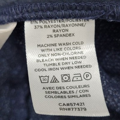 Ann Taylor Factory Navy Speckled Mid Rise Straight Stretch Pants Size 6P (30x28)