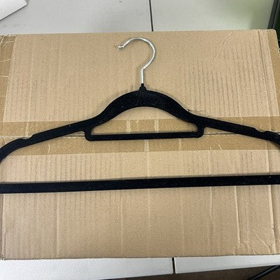 New Utopia Home Black Non Slip Velvet Hangers Tie Bar 100 Pack Box