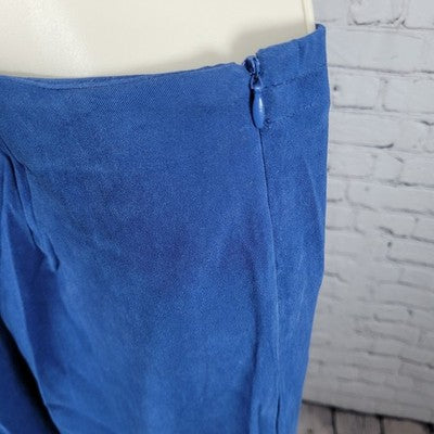 Courtenay Blue Stretch Gold Buttoned 2 Piece Shirt Skirt Outfit Set Size 16W