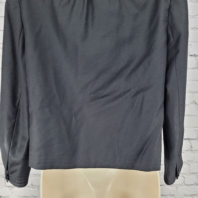 J. CREW Black 100% Wool Super 120's Lightweight Buttoned Lined Jacket Size 4