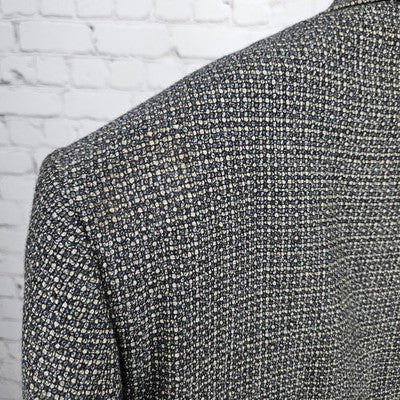 Daniel Hechter Black 100% Worsted Wool 2 Button Notch Blazer Sport Coat 48L