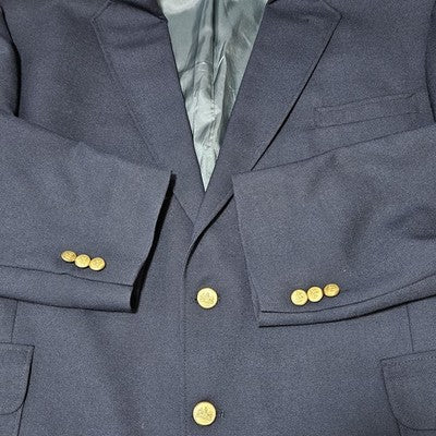 Stafford Navy Worsted Wool Blend 2 Button Vented Notch Blazer Sport Coat 50R