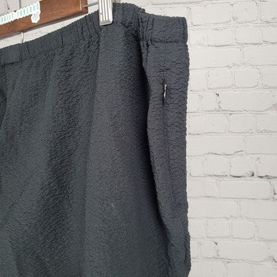 Orvis Black Textured Lightweight High Rise Pull On Straight Leg Pants 36x27.5