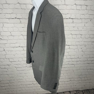 J. M. Haggar Grey Classic Fit 2 Button Vented Notch Blazer Sport Coat Size 44R
