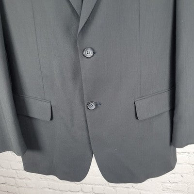 Joseph & Feiss Black 100% Wool Comfort Stretch 2 Button Blazer Sport Coat 38R