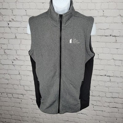 The Smart Factory Spyder Grey Black Full Zip Stand Up Collar Vest Gilet Medium M