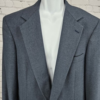 VTG Christian Brooks Blue 2 Button Vented Notch Blazer Sport Coat USA 42XL
