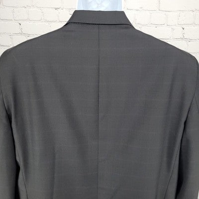 Royal Classic Black Purple Pinstriped 2 Button Notch Blazer Sport Coat USA 45L