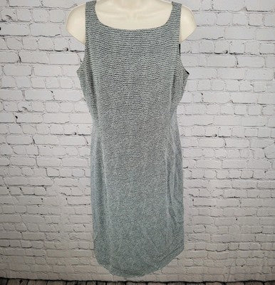 VTG 123 Un Deux Trois Black & Ivory Sleeveless Slit Sheath Dress Size Large L