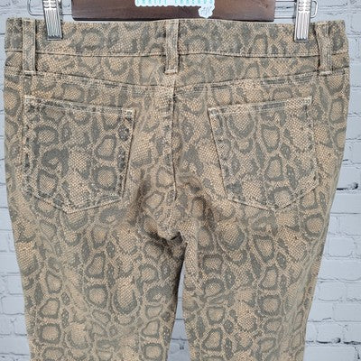 CARMAR Snakeprint Low Rise Skinny Stretch Jeans USA Made Size 27 (30x28.5)