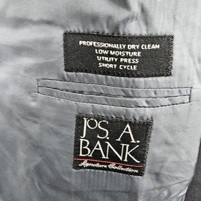 Jos A Bank Black 100% Signature Collection Button Notch Blazer Sport Coat 46R