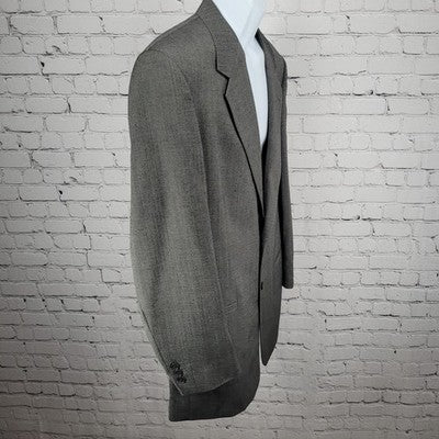 Pierre Cardin Grey 2 Button Ventless Notch Blazer Sport Coat Suit Jacket USA 42L