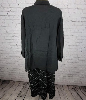 VTG Studio I Black Polka Dot 3 Piece Outfit Skirt Set USA Made Size 16 Large L
