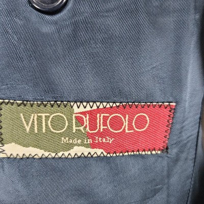 Vito Rufolo Blue 100% Wool 2 Button Ventless Notch Blazer Sport Coat Italy 40R