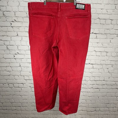 VTG Rodin Red 100% Cotton Classic Tapered Jeans USA Y2K 90’s Men’s Size (42x31)
