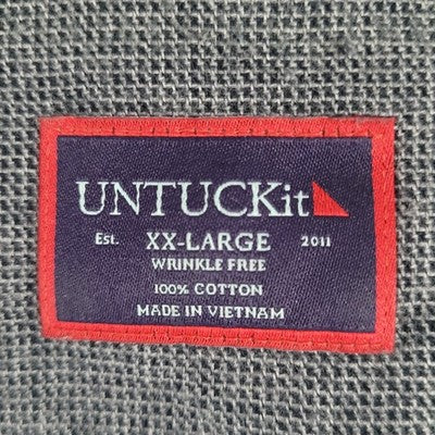 UNTUCKit Grey 100% Cotton Wrinkle Free Long Sleeve Button Up Shirt Size XXL