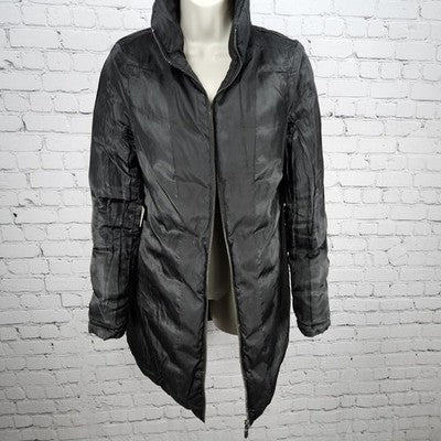 Kenneth Cole Black Down Feathers Insulated Zip Puffer Jacket Coat Parka Small S