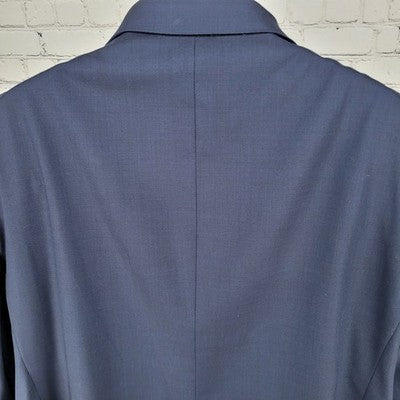 Joseph Abboud Navy 100% Wool Marzotto Super 100's Blazer Sport Coat US 50R *hole