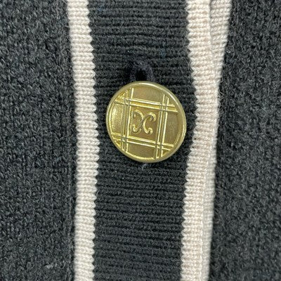 C.D. Petites Black Gold Buttoned Lightweight Sweater Cardigan Size Large L