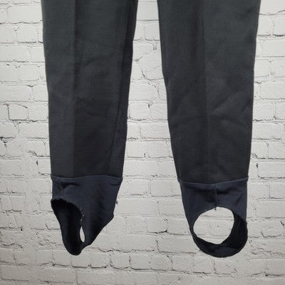 VTG Head Skiwear Schoeller Black Wool Blend Stirrup Ski Snow Pants 10 (26x26)