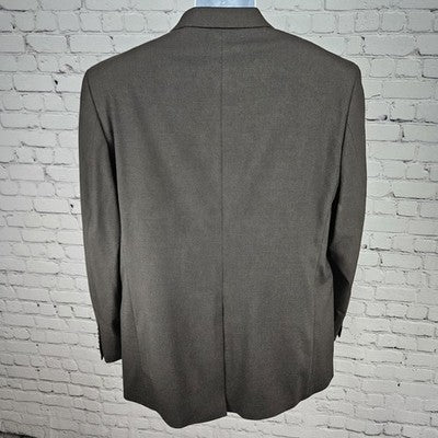 J.M. Haggar Brown Stretch 2 Button Single Vented Notch Blazer Sport Coat 42L