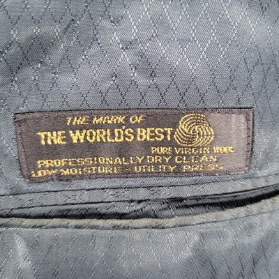 Hart Schaffner Marx Navy 100% Wool Pinstriped 2 Button Blazer Sport Coat USA 40R
