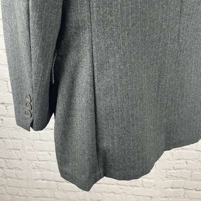 VTG Botany 500 Grey Pinstriped 2 Button Vent Blazer Sport Coat USA Made Size 41S
