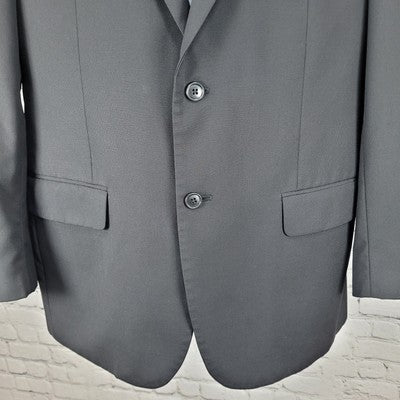 Wilke-Rodriguez Black 100% Wool 2 Button Double Vent Blazer Sport Coat Size 44R