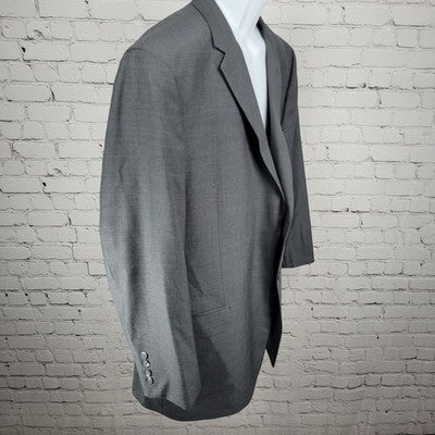 Joseph Abboud Grey 100% Wool Super 110's Blazer Sport Coat USA Made Size 52R