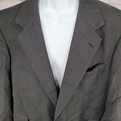 VTG Botany 500 Couture Grey 2 Button Blazer Sport Coat USA Made Size 44 PTR